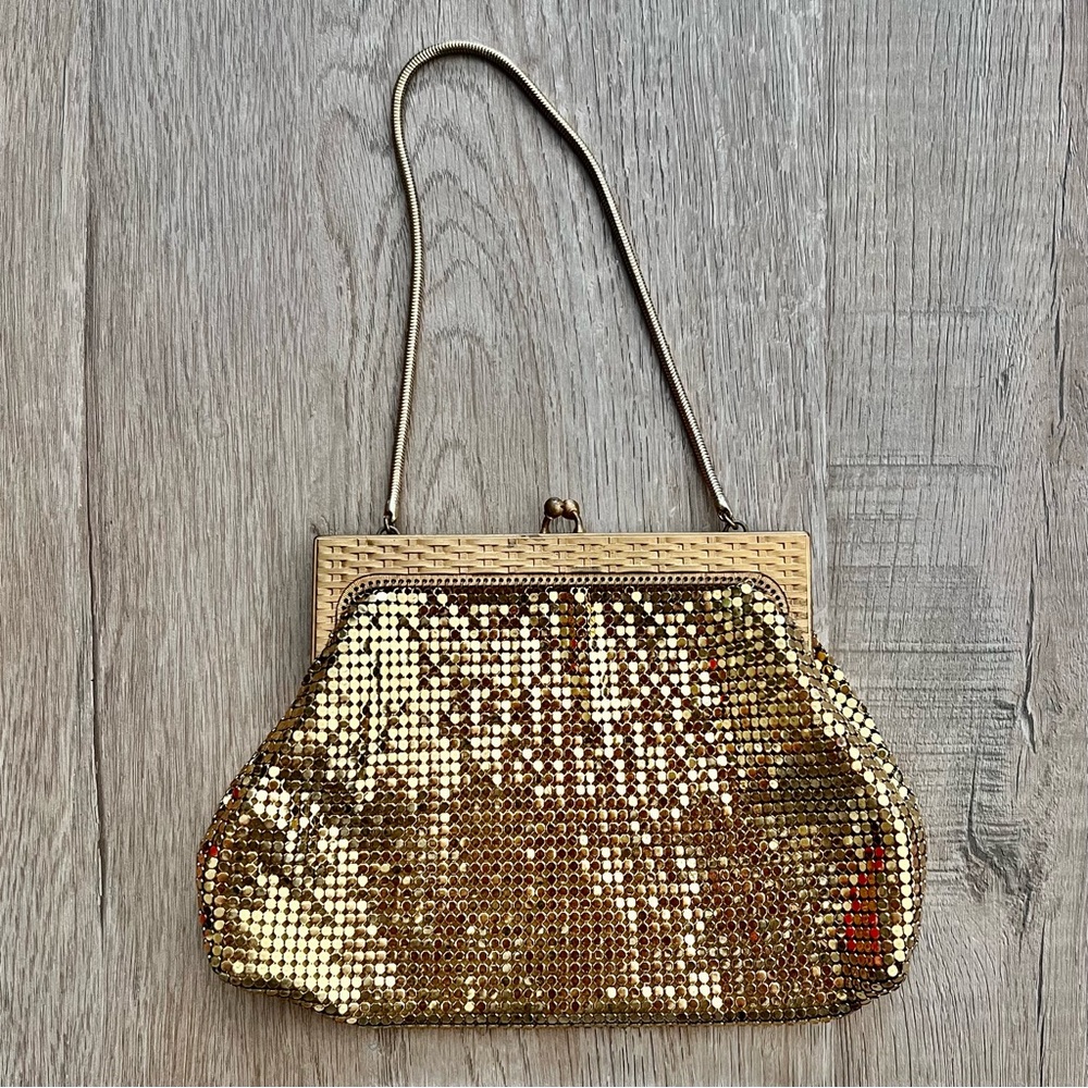 Vintage Mesh Whiting & Davis Bags USA Gold Metal Purse Evening‎ Bag Excellent